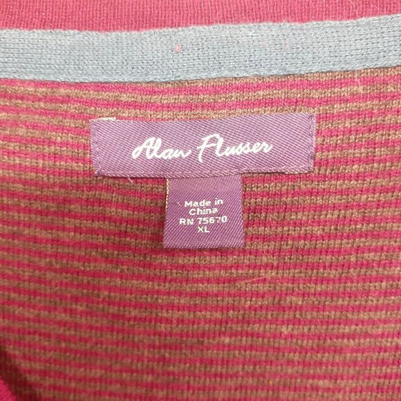 Alan Flusser Mens Cashmere Cotton Wool Blend Purple V Neck Sweater Mens XL - Picture 3 of 7